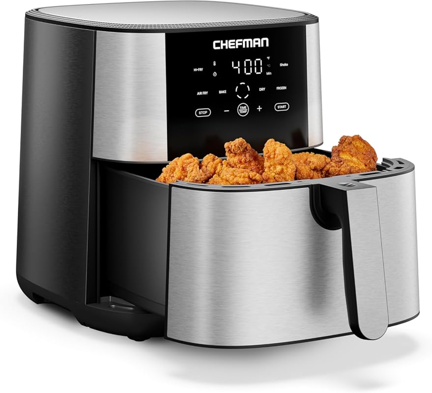 Chefman 8 QT TurboFry Air Fryer with 4-in-1 Cooking, 450°F Hi-Fry Opti