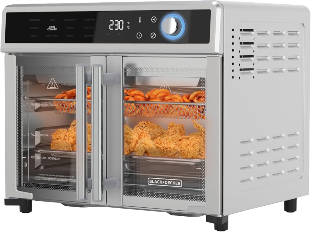 BLACK+DECKER Crisp 'N Bake 12-in-1 Air Fryer Toaster Oven with French 