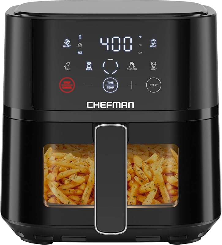 Chefman 4 Qt Compact Air Fryer with Hi-Fry Technology, Easy-View Windo