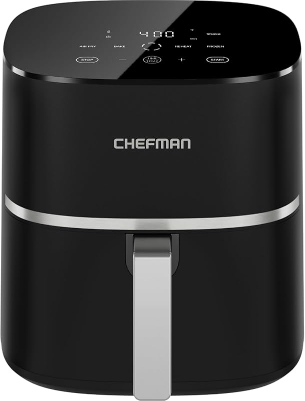 Chefman TurboX 5 Qt 4-in-1 Air Fryer with Digital Touch Controls, Dish