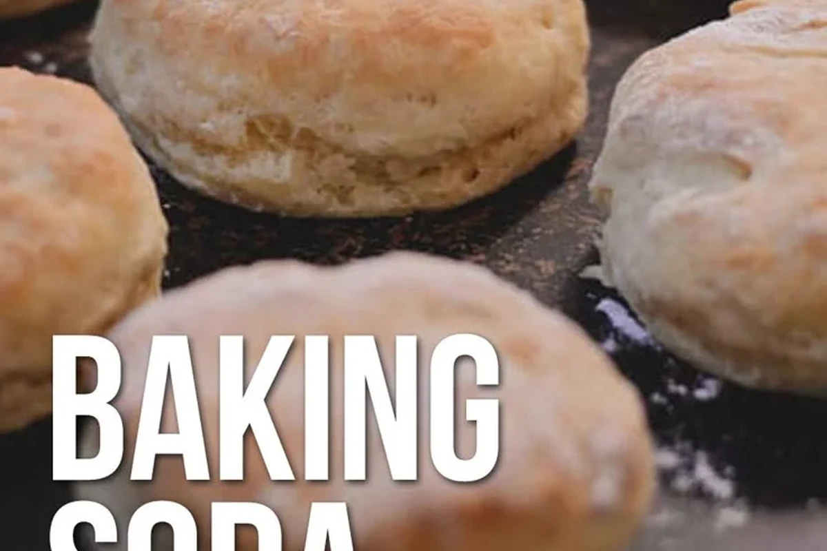 Assorted baked goods and savory dishes made with baking soda on a kitchen counter