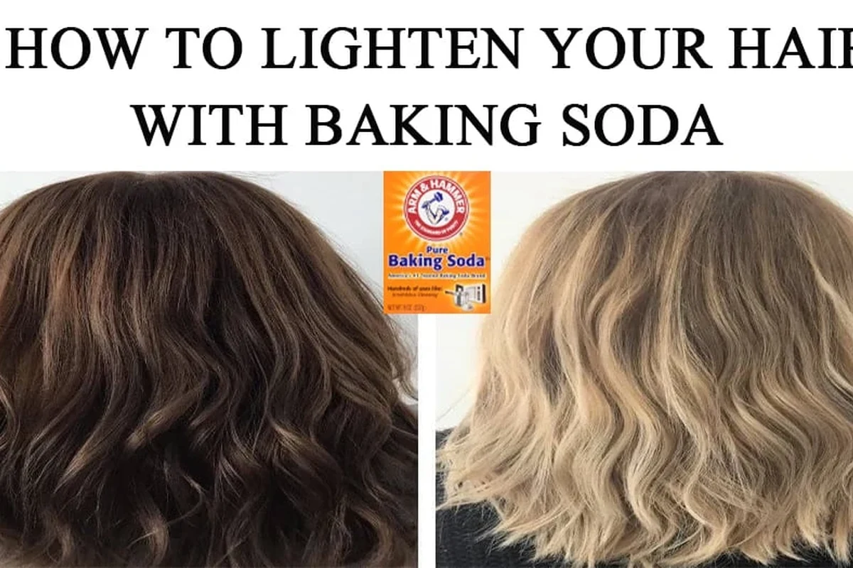 Woman gently applying baking soda shampoo mixture to hair for color fading