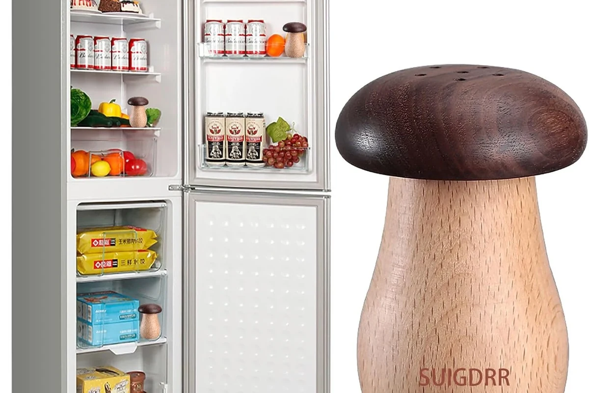 Baking soda bowl used to reduce odors in a clean kitchen and storage space