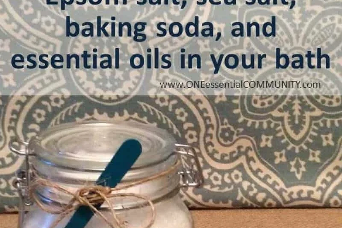 Bath with baking soda and Epsom salt in a warm tub for relaxation