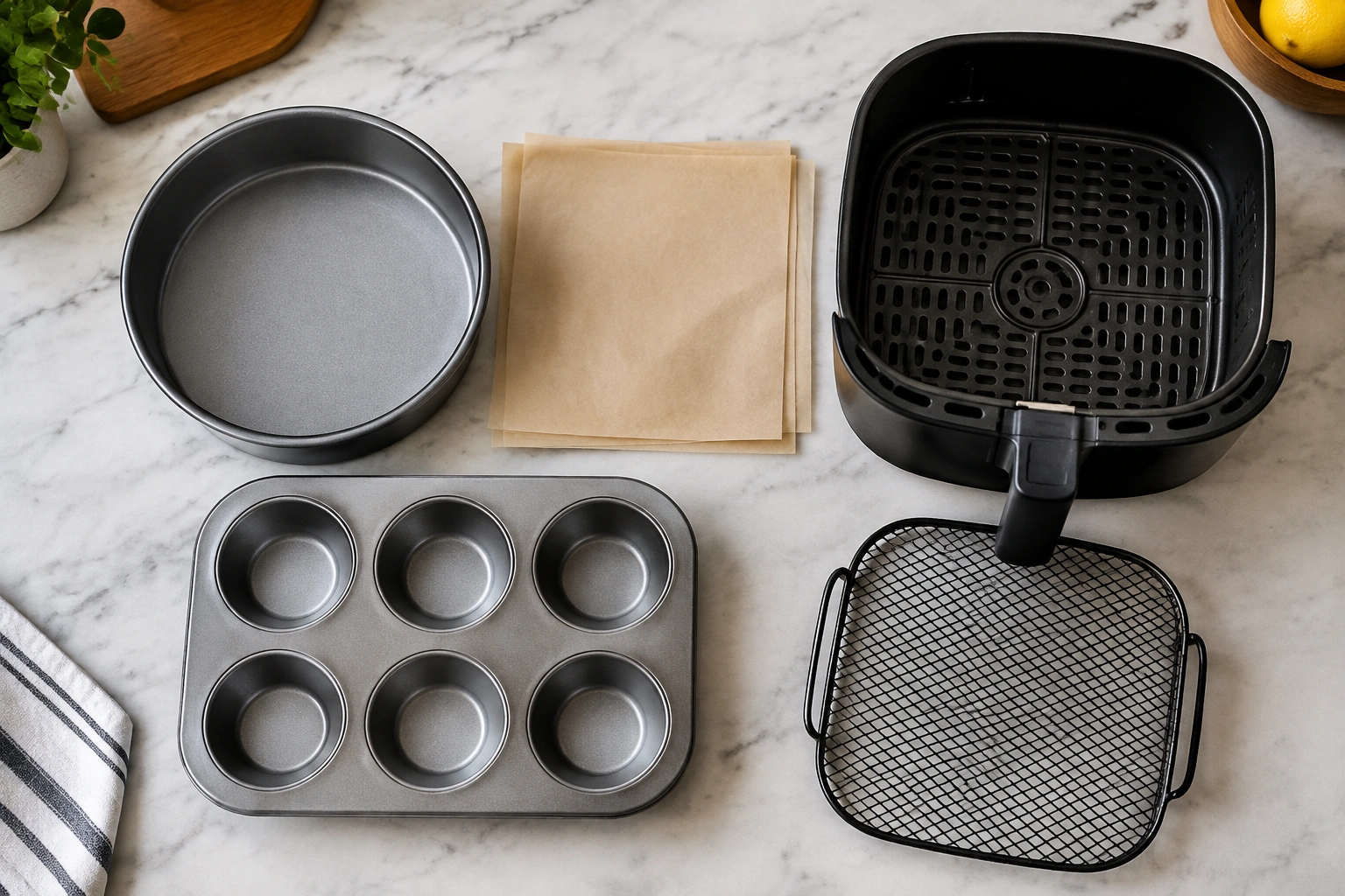 Small cake pan and muffin tin for air fryer baking