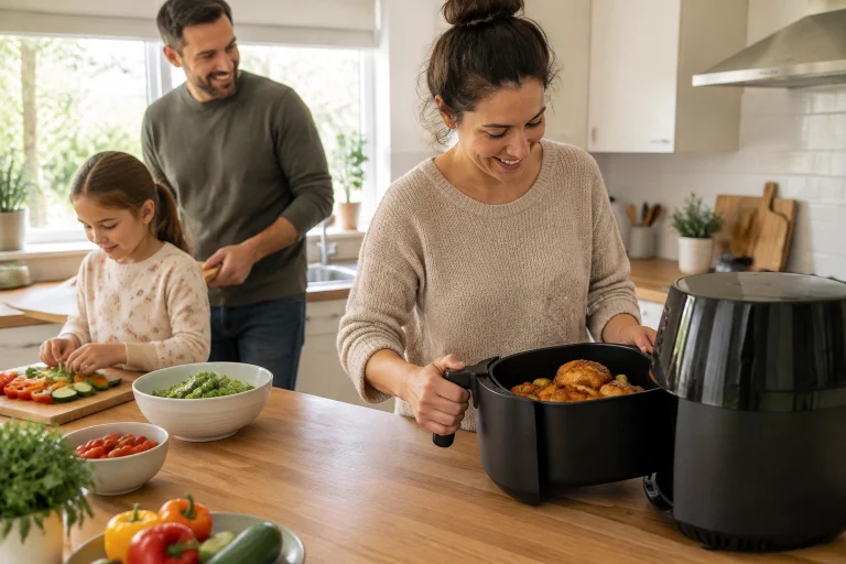 Air fryer on a family kitchen counter