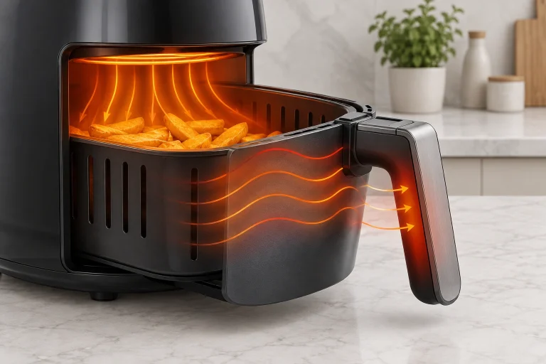 Air fryer handle and basket heat explanation