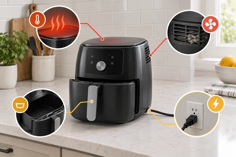 Air fryer troubleshooting checklist for early shutoff causes