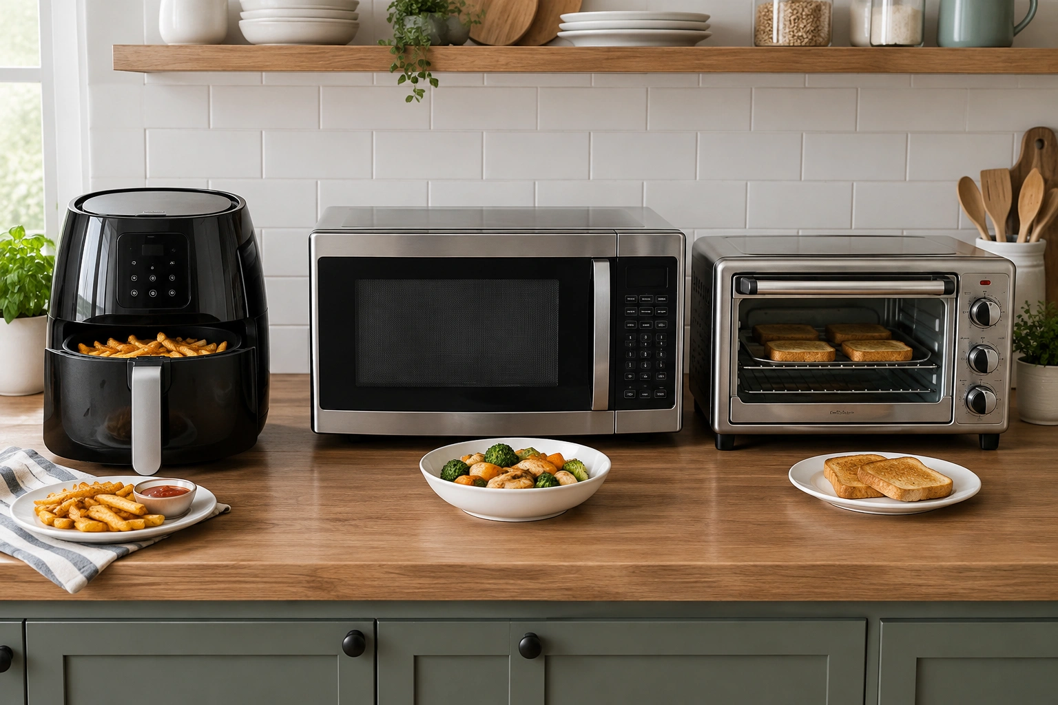 Comparison of air fryer, microwave, and toaster oven for solo cooking