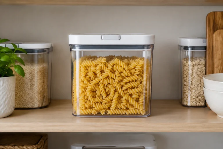 Square airtight pantry container for storing flour